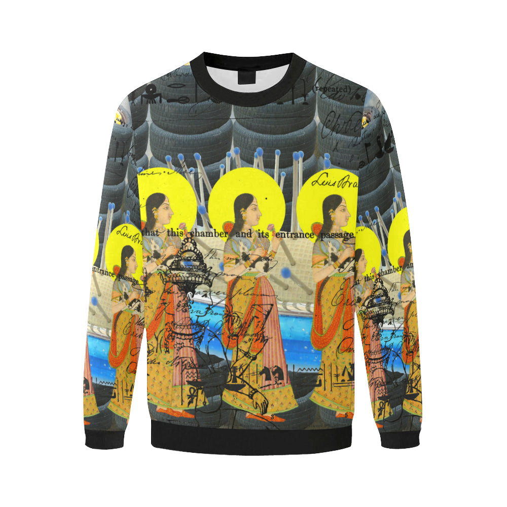 1, 2, 3 V Men's Oversized Fleece Sweatshirt